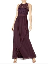 Adrianna Papell Halter Stretch Tulle Lace Gown Size 10 NEW 