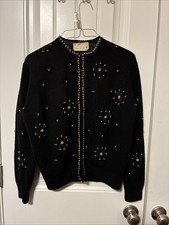 Vintage Sequin Jacket Peters Angora Fur Blend  Evening Size 40