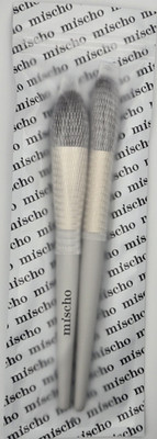 Mischo Beauty Dual Blush Brush Set M100/M101 Synthetic Fiber Tapered Gray/Silver