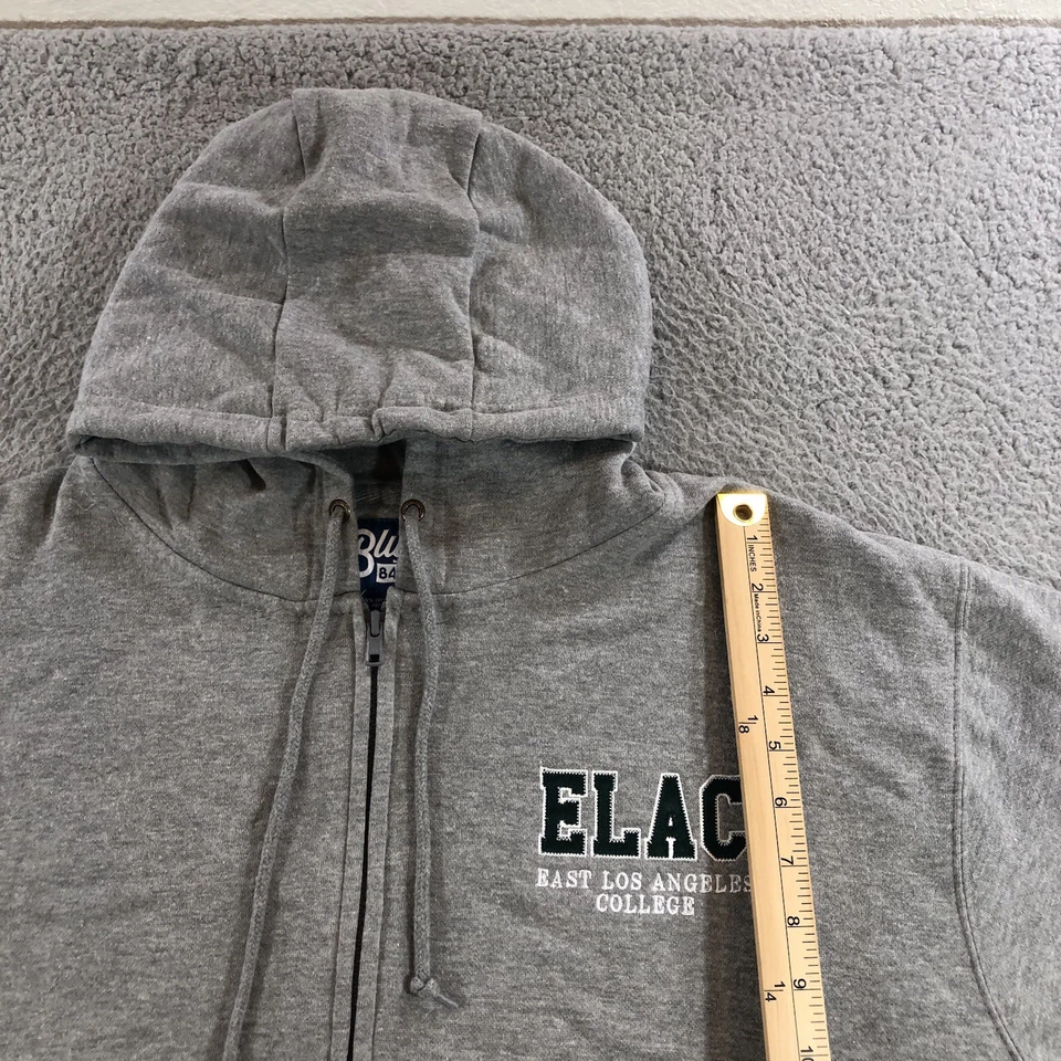 Sudadera con capucha azul 84 ELAC East LA College para hombre XL gris cremallera completa  Foto 4 de 4
