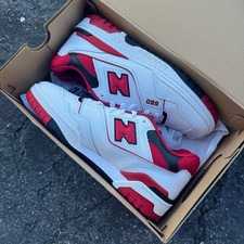 New Balance Men 550 White Team Red Lifestyle Shoes Size 12 NEW WITH BOX New Balance 550 Mens Shoes Size 12, Color: White/Red  main image 4