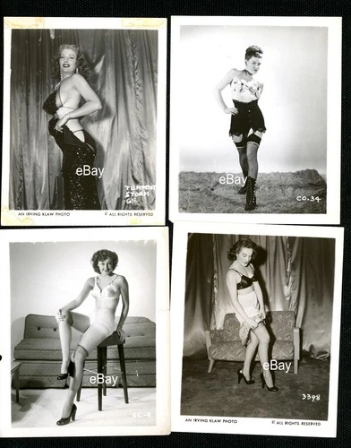 Four (4) Original Vintage, 1950s, Irving Klaw 4x5" photos - Tempest Storm