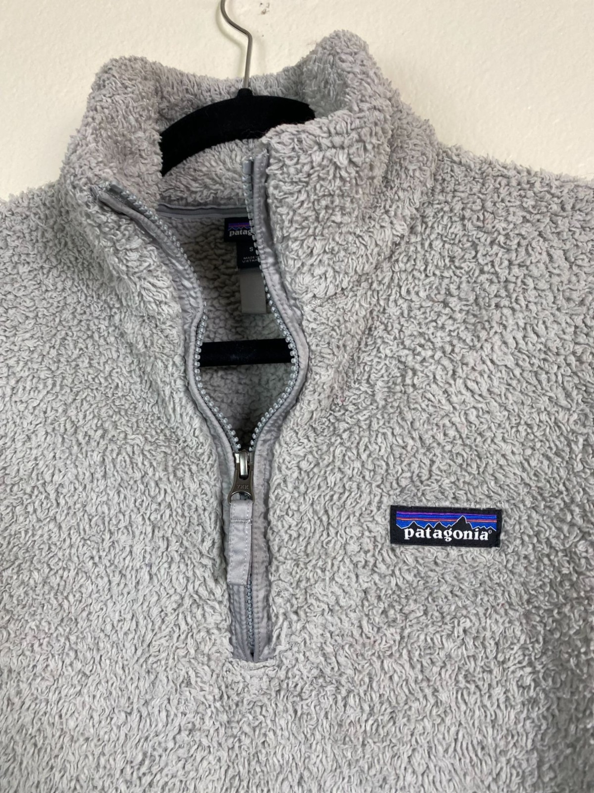 Patagonia Womens Gray Los Gatos 1/4 Zip Sweater Jacket Size Small Teddy Outdoor thumbnail 8