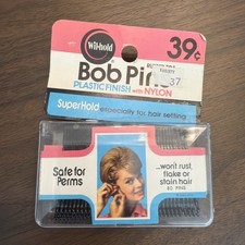 Vintage Hair Bobby Pins Wil-Hold Rubber Tip Black Double Coated