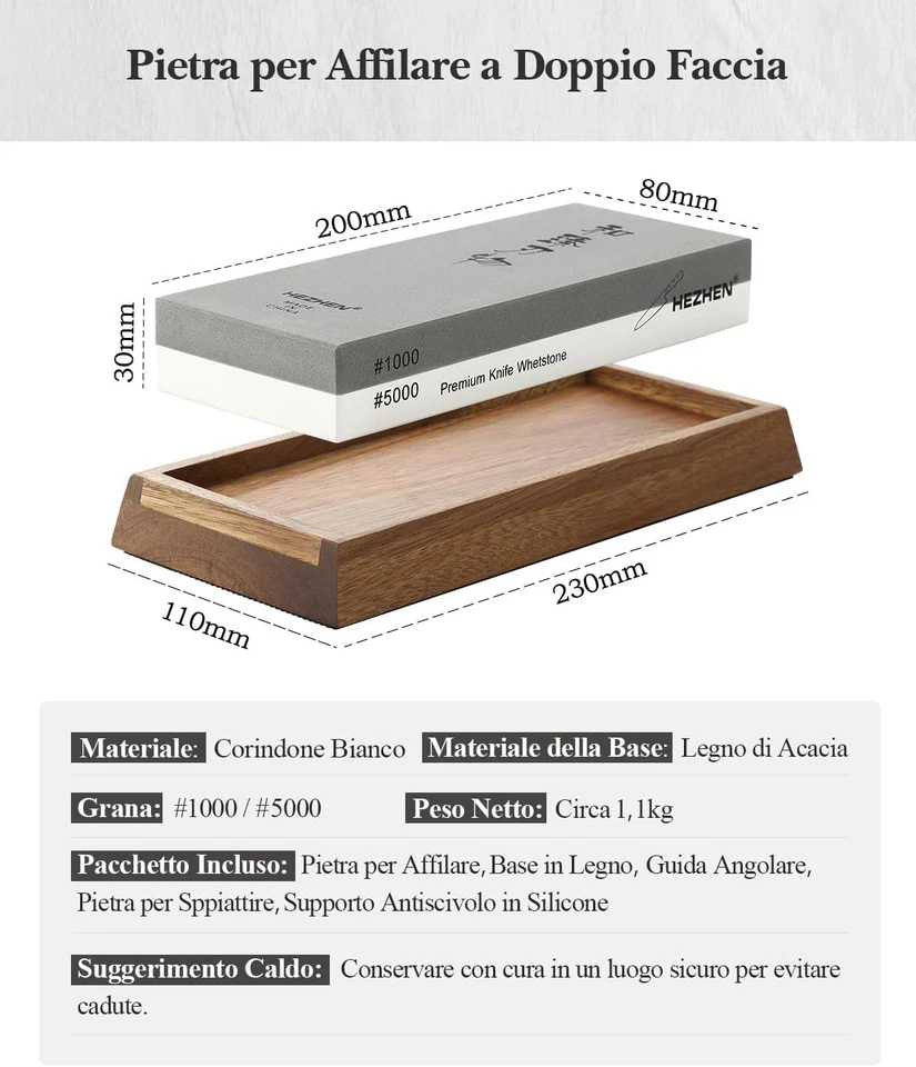 Pietra Affilacoltelli Professionale, Pietra per Affilare Al Corindone Bianco, Do - Immagine 2 di 4