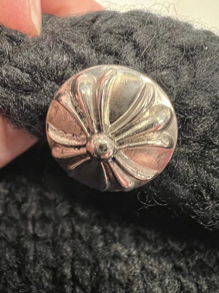 Gorro de malha Chrome Hearts com remendo cruzado de couro - Imagem 2 de 4