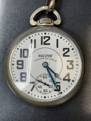 WALTHAM PREMIER VANGUARD ~ 23 JEWELS ~ RAILROAD POCKET WATCH ~ RUNNING