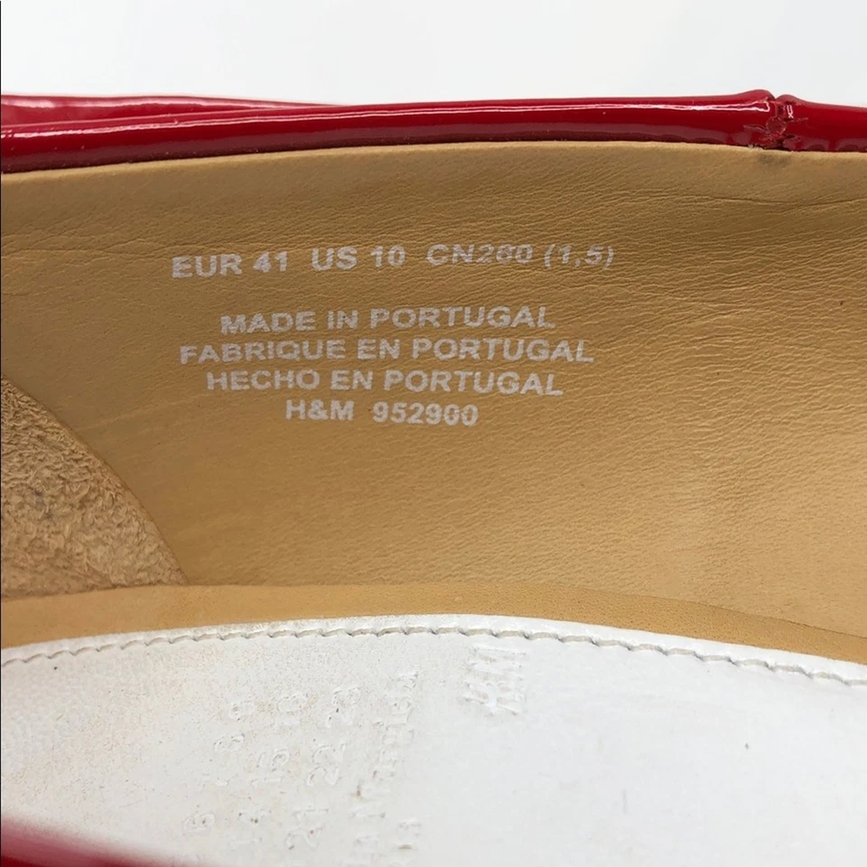 Salto anabela feminino Maison Martin Margiela x H&M Plexi couro envernizado vermelho tamanho 10 - Imagem 2 de 4