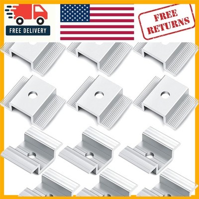 Durable Solar Panel Mid Clamps - 1.06 Inch for Easy Installation, Set of 12