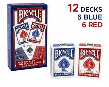 Bicycle Standard Index Playing Cards 12 Pack Red Blue Ideal for Poker Games