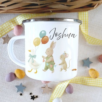 Personalisierte Ostern Kinder Tassen - weitere Designs - Metall Outdoor Tassen