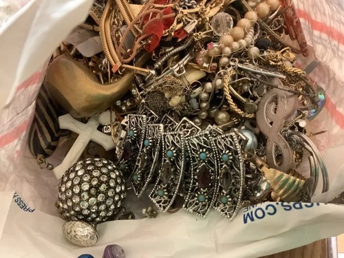 6+ Pounds Mystery Jewelry Lot Vintage Costume Modern Wearable Craft Junk