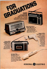 GE General Electric Vintage Print Ad 1970s 80s Appliances Radio Toaster Dryer