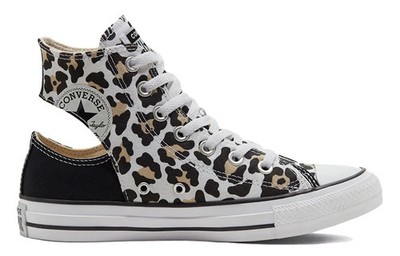 CONVERSE CT ALL STAR TWISTED HI UNISEX MEN 7.5/9.5 WOMEN SHOES BLACK/LEOPARD NW
