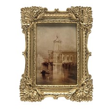 4x6 Vintage Picture Frame, Antique Gold Ornate Photo Frame for Wall Hanging o...