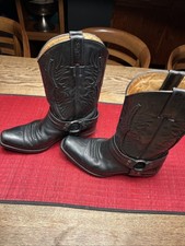 Stivali da motociclista Sancho Negro stivali con telaio cucito vera pelle + suola in gomma