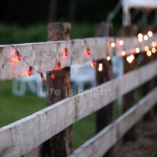 Luxrite 25-Pack C7 LED Red Light Bulb for String Lights 0.5W E12 UL Outdoor - Picture 5 of 7