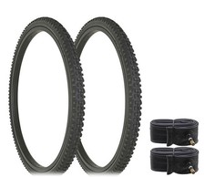 2x DURO Rocky Wolf Rough 26x1.75 Mountain Durable Bike Tire HF-107 Black w/Tubes