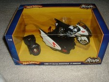 Hotwheels 1966 TV Series Batcycle and Sidecar New Sealed 1 12 Scale