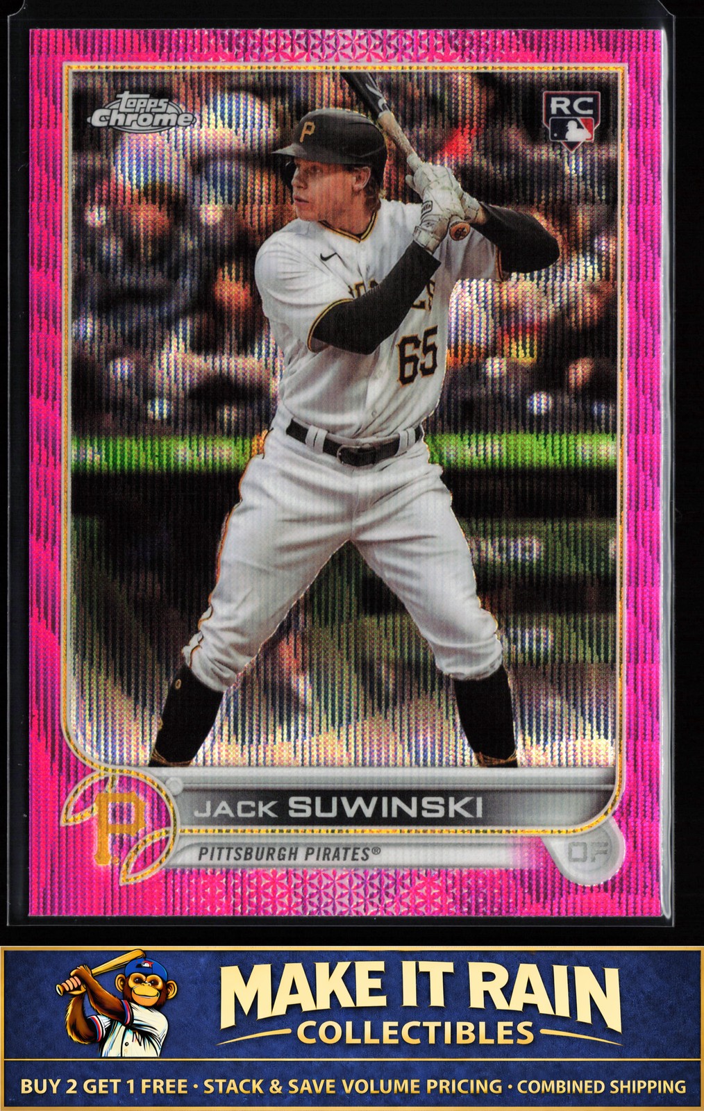 Jack Suwinski 2022 Topps Chrome Update Pink Wave Refractor #USC180 Pirates RC