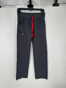 FIGS Technical Collection Kade Cargo Scrub Pants Womens XS Dark Grey Drawstring