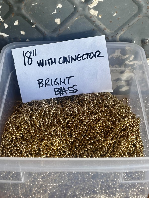 Bead Ball Chain Lot of Shiny Brass made in the USA with connector