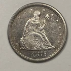 1875-S Seated Liberty Twenty Cent .20. Attractive AU.