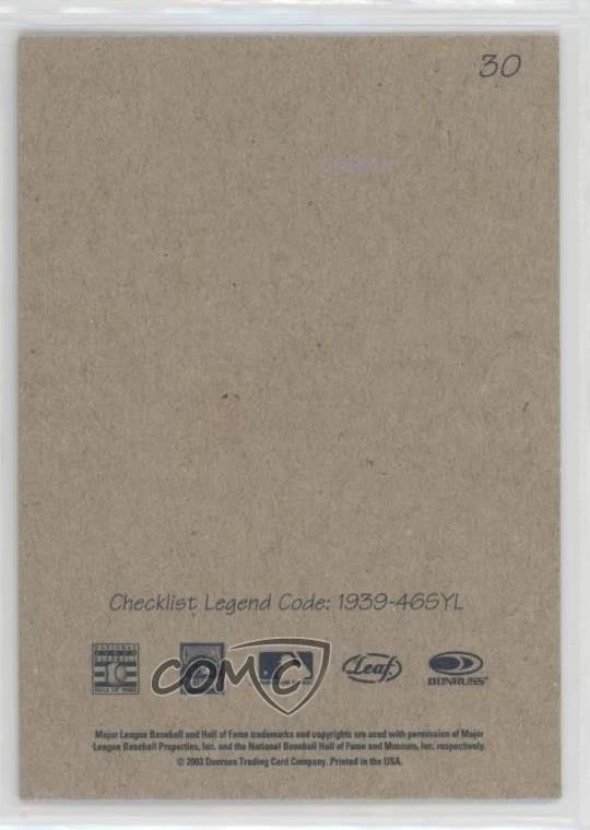 2004 Leaf Second Edition Exhibits 1939-46 SYL Sincerely Yours Left Nolan Ryan - Image 2 of 2