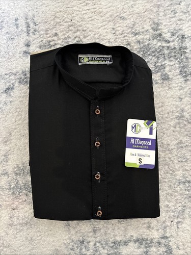 Herren Shalwar Kameez kleine Größe rein schwarz Farbe Ramadan Eid speziell pakistanisch - Bild 2 von 8