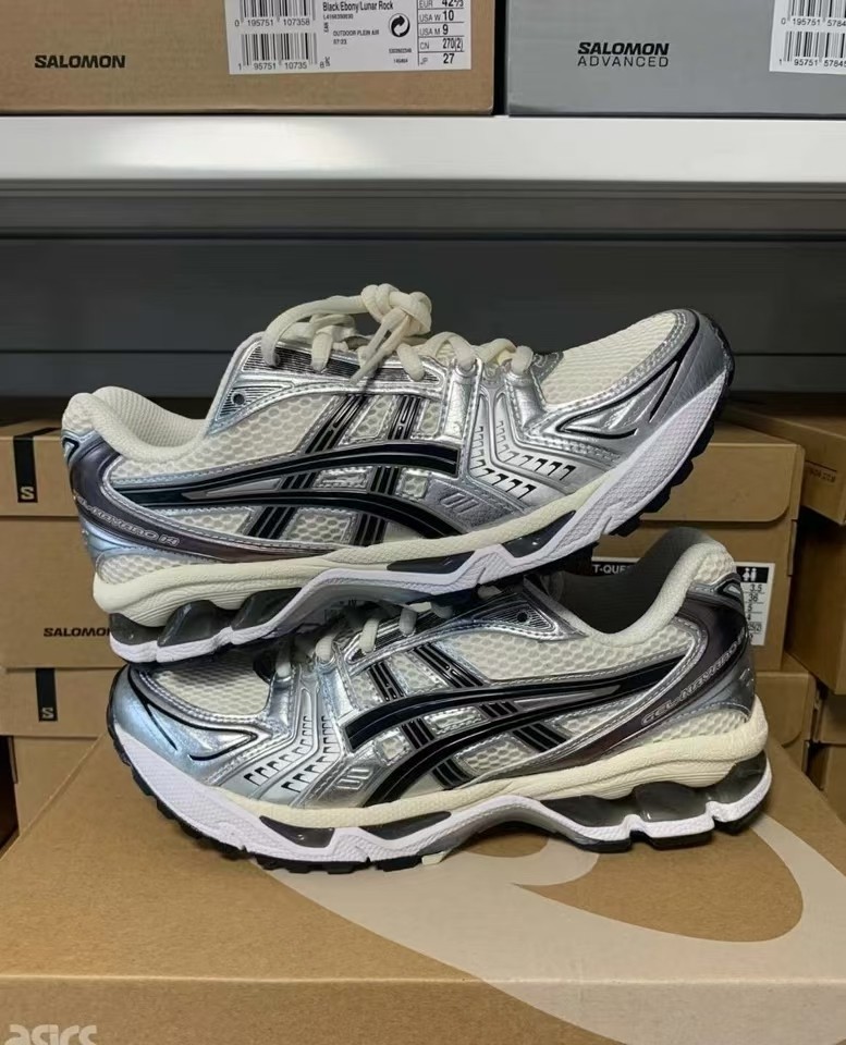 NEW ASICS Kayano 14 Cream Black Men's sneakers running shoes | eBay