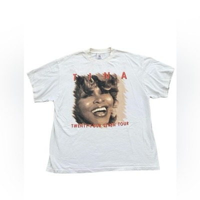 Vintage Y2K Size Extra Large XL Tina Turner Twenty Four Seven Concert Tour Tee