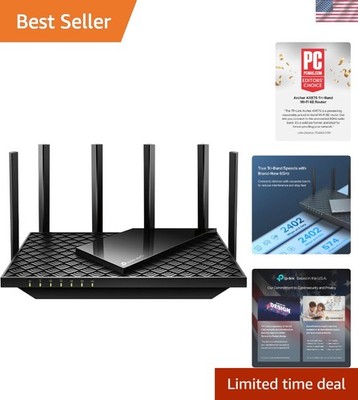 Tri-Band WiFi 6E Router Archer , 2025 PCMag Editors' Choice, Gigabit Internet...