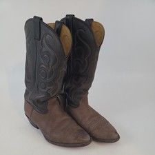 Vintage Nocona Mens 9.5 Brown Leather Cowboy Western Boots Made in USA No Insole