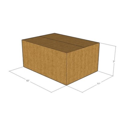 50 15x11x7 Kraft Brown Corrugated Shipping Boxes 32 ECT Single-Wall New