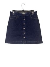 GAP 1969 Dark Wash Denim Jean Button Down Mini Skirt Women's Sz 10 Festival
