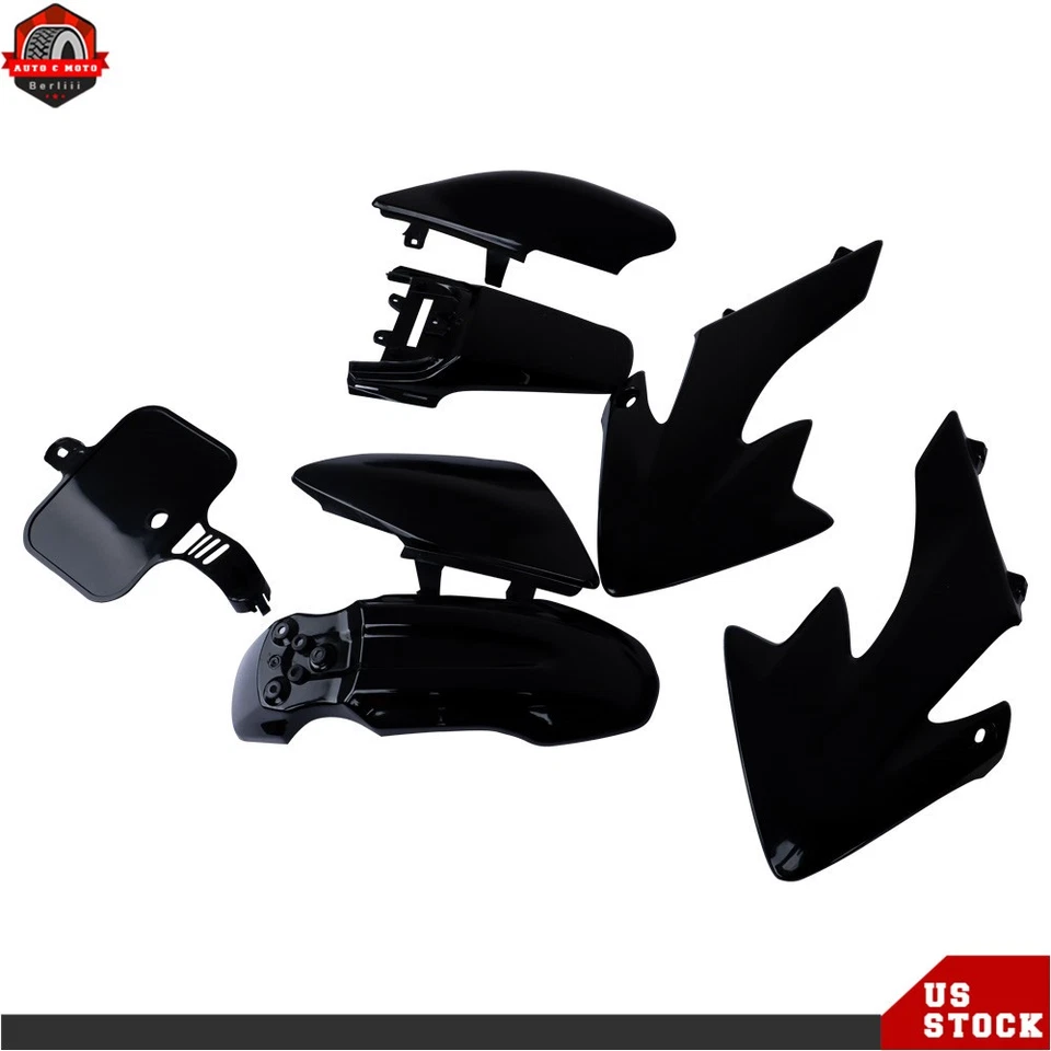 Carenado de guardabarros de plástico negro para Honda XR50 CRF50 SDG SSR 107 125 Dirt Pit Bike Foto 2 de 4