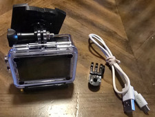 4k Action Camera w/Waterproof Case/MicroSD/Charger- Tested Helmet Mount Access.