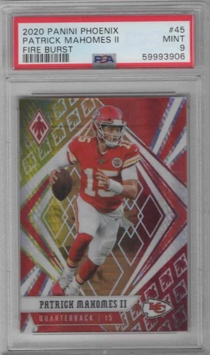 Patrick Mahomes - 2020 Phoenix Football - Fire Burst - PSA 9