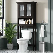 Over the Toilet Storage Cabinet, over Toilet Bathroom Organizer with Glass Doors