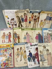 VTG Sewing Patterns for Childrens Sizes 5-6/6X Lot of 13 Patterns