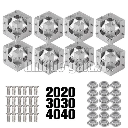 8x Würfelverbinder 3D Aluprofil Profilverbinder Verschraubung f. 2020 3030 4040