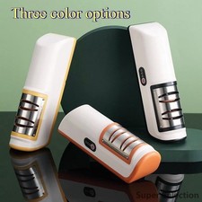 3-Stage Electric Knife Sharpener, Cordless Diamond Abrasive USB Rechargeable
