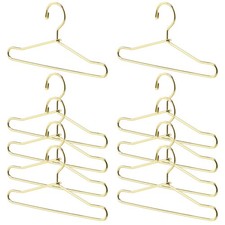 Mini Doll Clothes Hangers: Golden Metal 10Pcs 6.5cm for Miniature Organizing ...