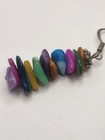 Handmade Multicolor Chip Bead Dangle Earrings Boho Artisan Statement Silver Tone — photo 3