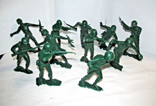 Vintage 1971 Louis Marx Co. 6" Green Soldier Figures - 11 Pcs