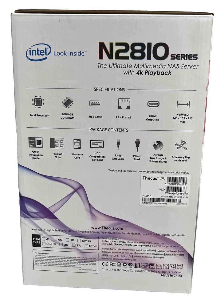 Thecus N2810 The Ultimate Multimedia NAS Server with 4k Playback - Image 3 of 4