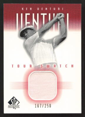 2001 SP Authentic Ken Venturi Tour Swatch Red #/250 MEM #KV-TS Card
