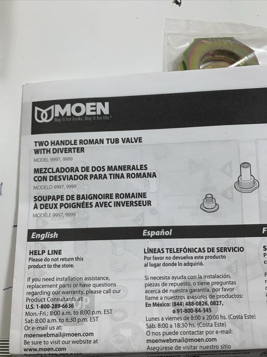 Moen 9999 two handle roman tub valve with diverter Rough Bathroom  