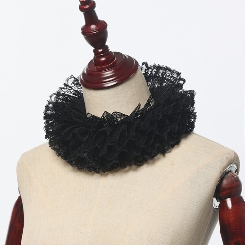 Renaissance Ruffle Collar Victorian Neck Ruff Elizabethan Collar clown Collar - Picture 10 of 37