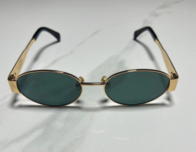 CELINE TRIOMPHE CL40235U SUNGLASSES GOLD FRAME/ GREEN LENS
